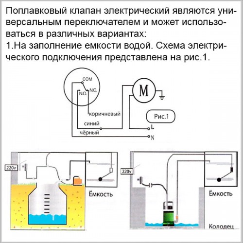 Поплавок для насоса джилекс схема подключения